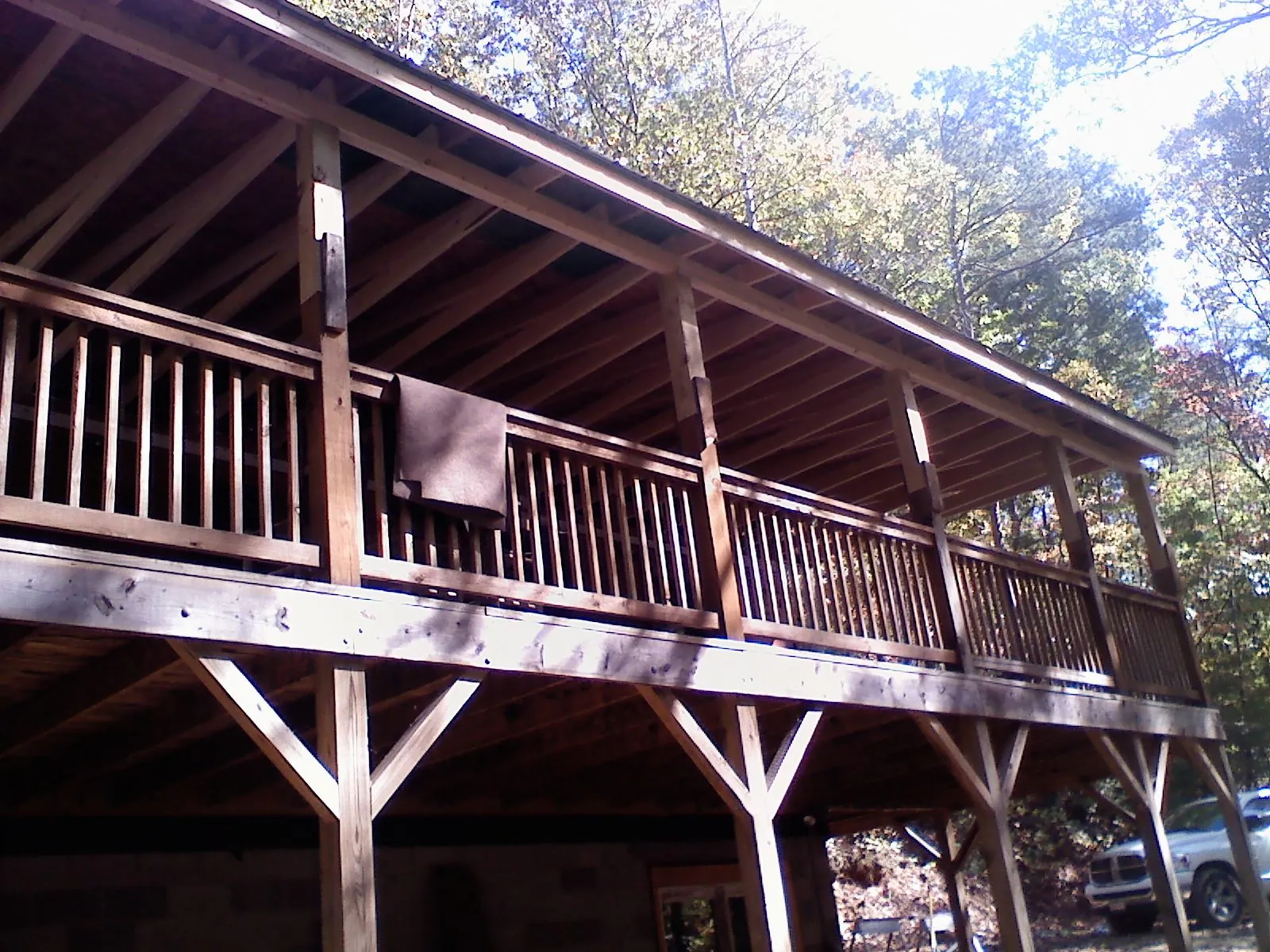 Timber framing under a new elevated porch and deck — Roof Leak Repair in Dyke by Roofing Brothers
